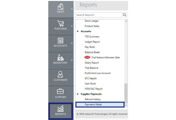 Payments Made Report