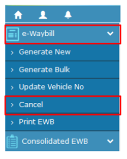 Cancel E Way Bill