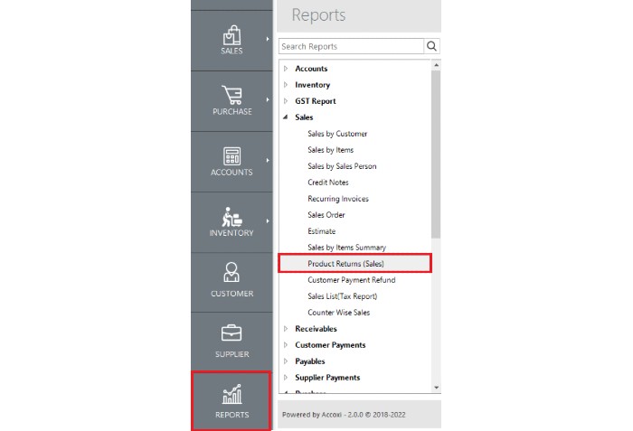 PRODUCT RETURNS REPORT