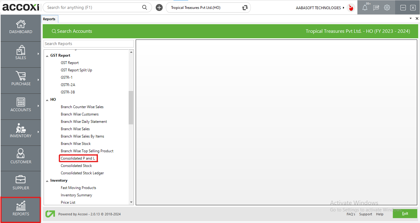 Consolidated P And L